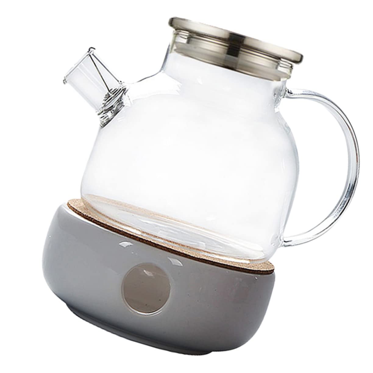 GLEAVI 2Pcs Glass Teapot with Lid Warmer Capacity Heat Resistant Versatile Tea Tool for Home Use Microwave Refrigerator Safe