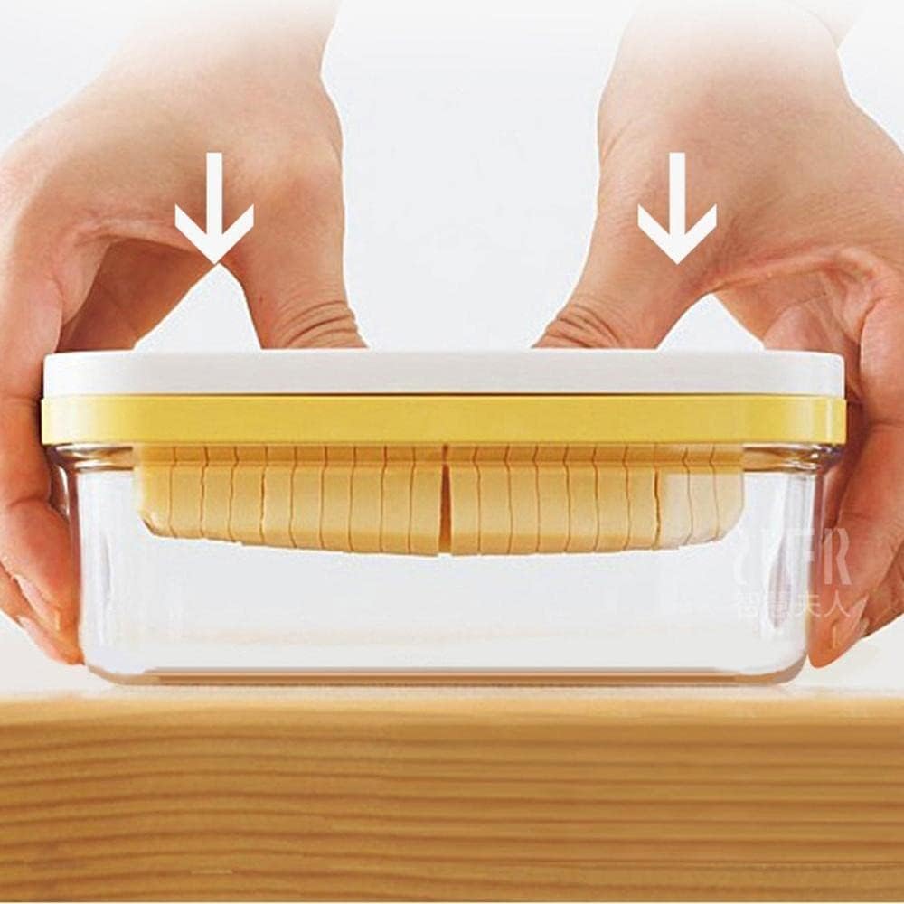 Butter Container Butter Box Cheese Cutting Crisper Box Butter Dish Baking Tools Kitchen Fruit Vegetable Sealed Rectangular Storage Box for All Types of Butter
