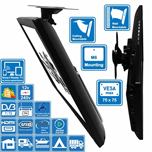 Unispectra® 16” TV Fernseher 12V / 230V HD LED DVB-T/T2 (Frei Empfangbar) Screenmirroring-Technologie USB PVR & Mediaplayer, HDMI. Ideal für Heim, Wohnmobil, Boot, Wohnwagen, Camping, LKW – Bild 7