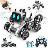 Pycoal Robot Dog, 2.4Ghz Remote Control Dog Stunt RC Cars with Music & Light, 2 Models RC Robot Toys with 2 Rechargeable Batteries, Birthday Gifts for Kids 6 7 8 9 10 11 12 Years Old