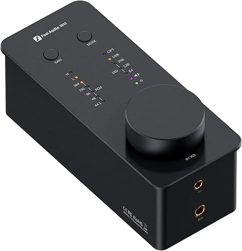 Fosi Audio SK02 DAC Amplificador de auriculares de escritorio USB C a AUX Adaptador de convertidor de audio digital a analógico Preamplificador