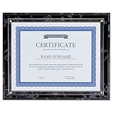 Fine Stationery Black Marble Award Plaque - Slide-In 8.5x11 Certificate or Diploma, Wall Frame