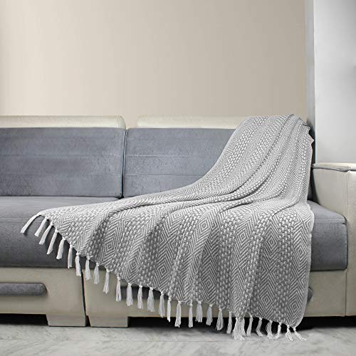 RAJRANG Throw Blanket for Sofa Bed and Couch Soft Cotton Reversible Farmhouse Throws for Settee Arm Chair Cover Decor Wild dove Grey 127 x 152 cm - Image 2