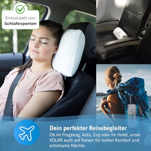 Reisekissen VOLAR | Ergonomisches Nackenkissen mit Memory-Foam | Kleines Kopfkissen für Reisen im...