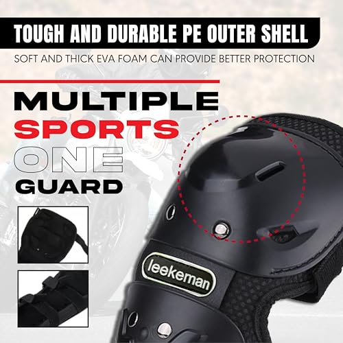 Image of OBEROI'S TRADERS Motorcycle Riding Knee and Elbow Guard Protector | Breathable & Adjustable Shin Pads | for Bike Racing