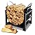 MOFEEZ Firewood Rack Log Holder Indoor with Wood Carrier, Powder-coated Steel Made, Up-loaded to 110lb, 18inch(L) x 13inch(W) x 17inch(H)