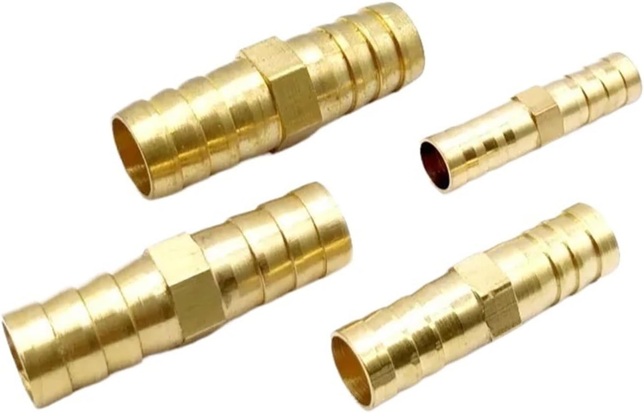 1PCS Brass Straight Hose Pipe Fitting Equal Barb 4mm 5mm 6mm 8mm 10mm 12mm 16mm 19mm 25mm Gas Copper Barbed Coupler Connector Adapter(Size:16mm-12mm)