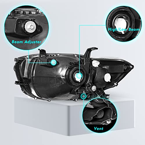 Tusdar Headlight Assembly Compatible With 2008 2009 2010 Toyota Highlander Left Driver And Right Passenger Side #TOP2