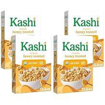 Kashi Breakfast Cereal, Organic, Whole Grain, Honey Toasted, 13.6oz Box 1 Box Pack of 4