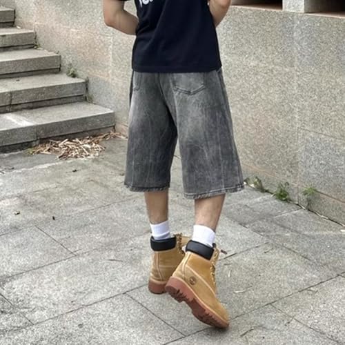 Cropped Jeans Men Women Wide Leg Denim Pants Baggy Vintage Denim Capris Pants Summer Clothes4