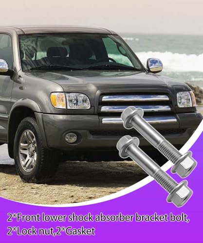 Image of 2 Pcs Front Lower Shock Mount Bolts Kit | Fits for Toyota Sequoia 2001-2007 Tacoma 1995-2004 Tundra 2000-2006, Suspension Shock Absorber Mount Hardware Set