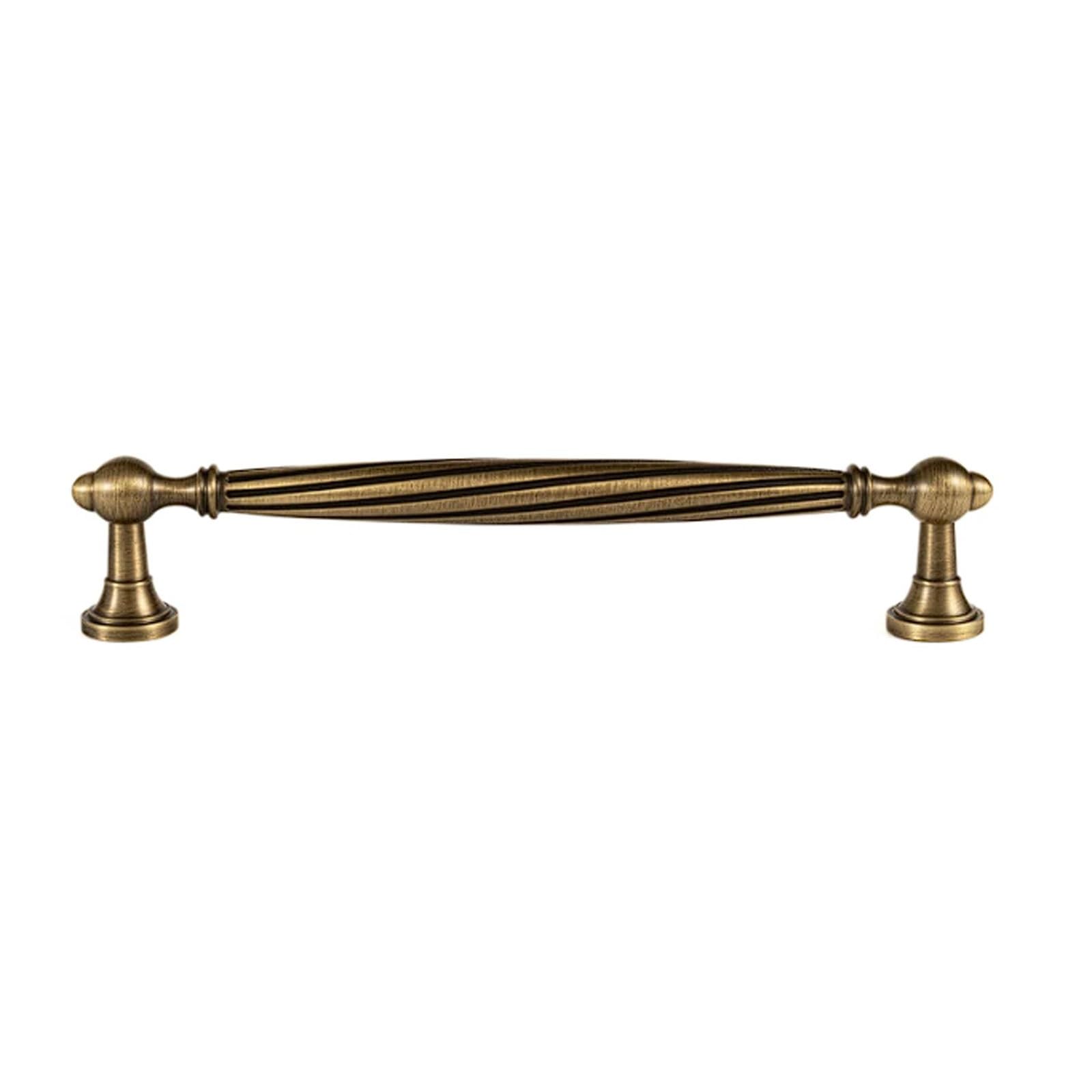 CHENHOJU Antique Yellow Bronze Threaded Cabinet Pulls Single Hole Double Hole Options, Brass Style for Drawers and Wardrobes Cabinet Pulls(180mm)