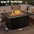 PRETZI 44in Fire Pit Table with Glass Wind Guard, 50,000 BTU CSA-Certified Propane Fire Pit with Tempered Glass Tabletop, Firepit Lid & Waterproof Cover for Outdoor/Patio(Rattan)