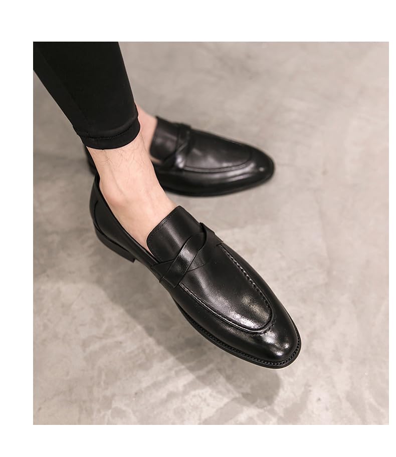 Ellniges]【Premium PU Loafers Men's Summer Slip-On Shoes | British Design【Breathable Casual Footwear】 with Lightweight Sole | Perfect for Saudi Climate - From Office to Jeddah Corniche Walks4