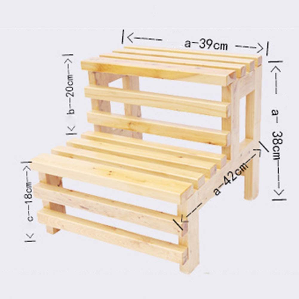 Escalera de Mano, Banco de Estante de Madera Maciza, Taburete de bañera Antideslizante, Banco de pie, Taburete multifunción para Interiores y Exteriores J0T0D1