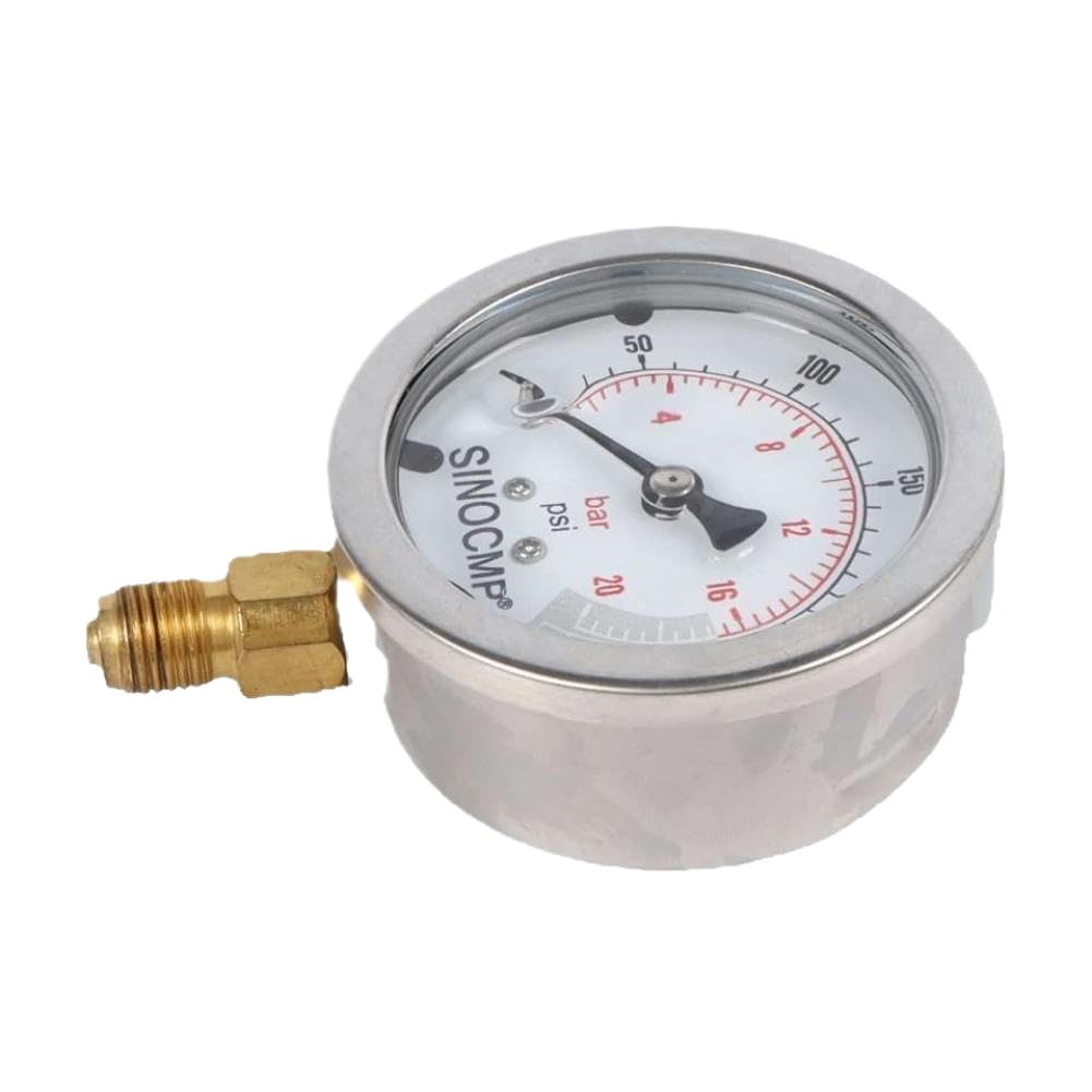 Manómetro Hidráulico 2Mpa 0-20Bar 0-300Psi Compatible Con Sistemas De Transmisión Universales
