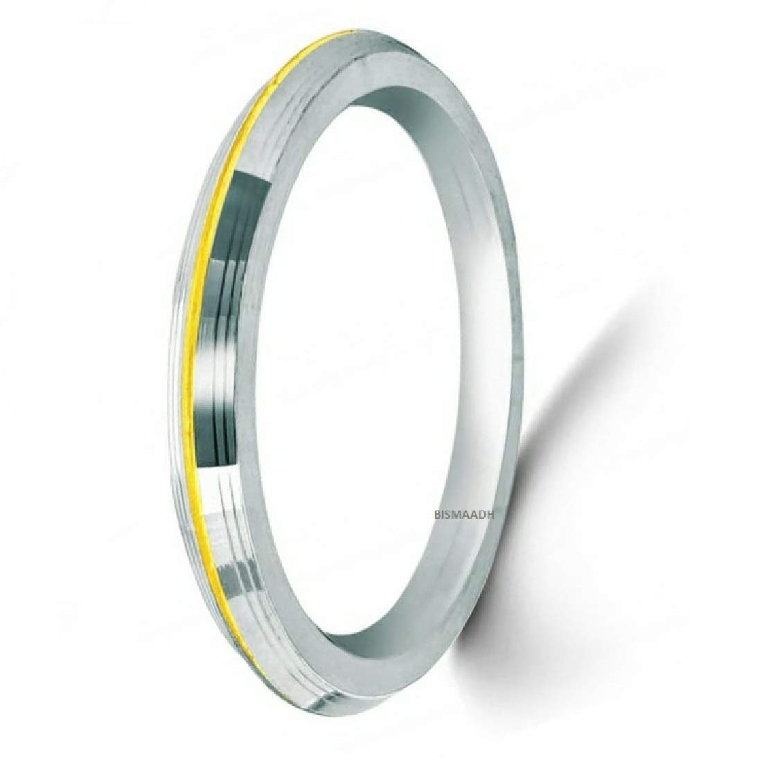 BISMAADH Sikh Punjabi Brass Line Stainless Steel Kada Bracelet For Men & Women 10mm Thickness