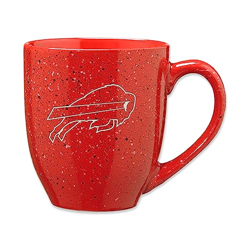 Rico Industries NFL Football Buffalo Bills Alternate 16 oz Team Color Laser Engraved Speckled Ceramic Coffee Mug