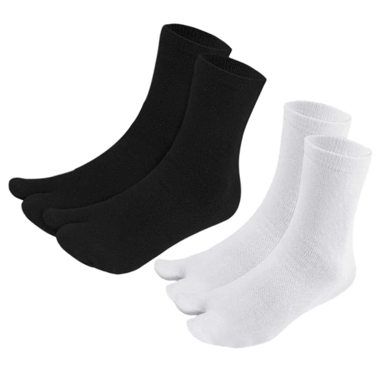 Ipetboom 2 Pairs Womens Toe Socks Non Skid Silicone Toe Separator Socks Mid Calf Length and Ideal for Foot Alignment and Comfort