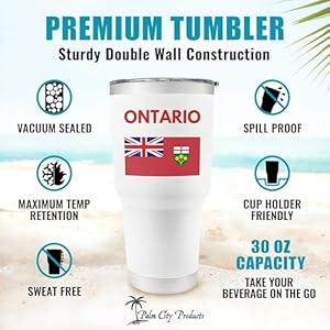 Palmcityproducts30ozontariotumblerwhitedoublewallvacuuminsulatedontarioflagdesignspillprooftravelmugkeepsdrinkshotorcoldidealfortravelgiftsandeverydayuse Urban Country Home Decor Palm city products 30 oz ontario tumbler whitedouble wall vacuum insulated ontario flag design spill proof travel mug keeps drinks hot or cold ideal for travel gifts and everyday use urban country home decor