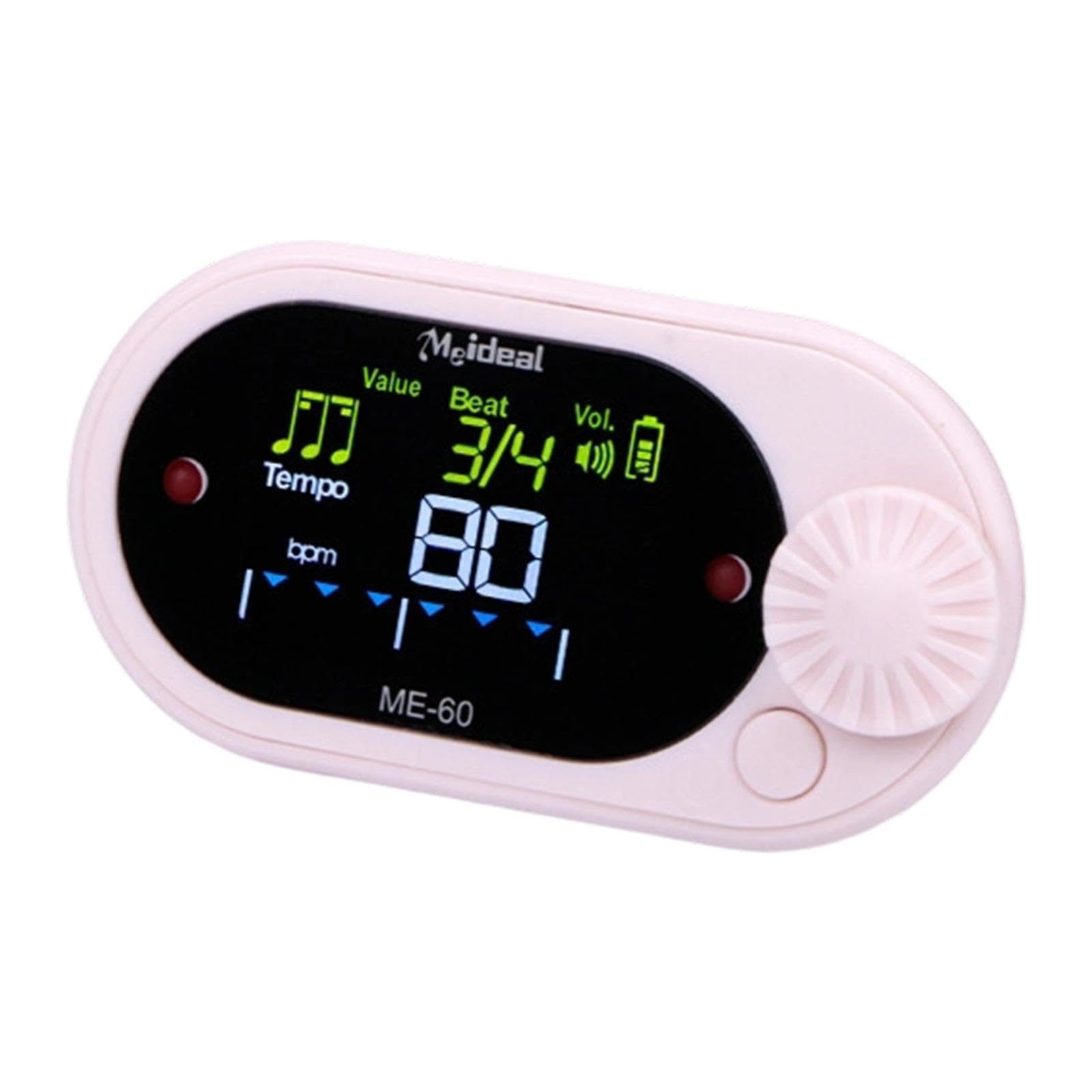 MagiDeal Metrónomo digital con conteo vocal, robusto, multiusos, profesional, generador de tonos para bajo, piano, ukelele y batería, Rosa