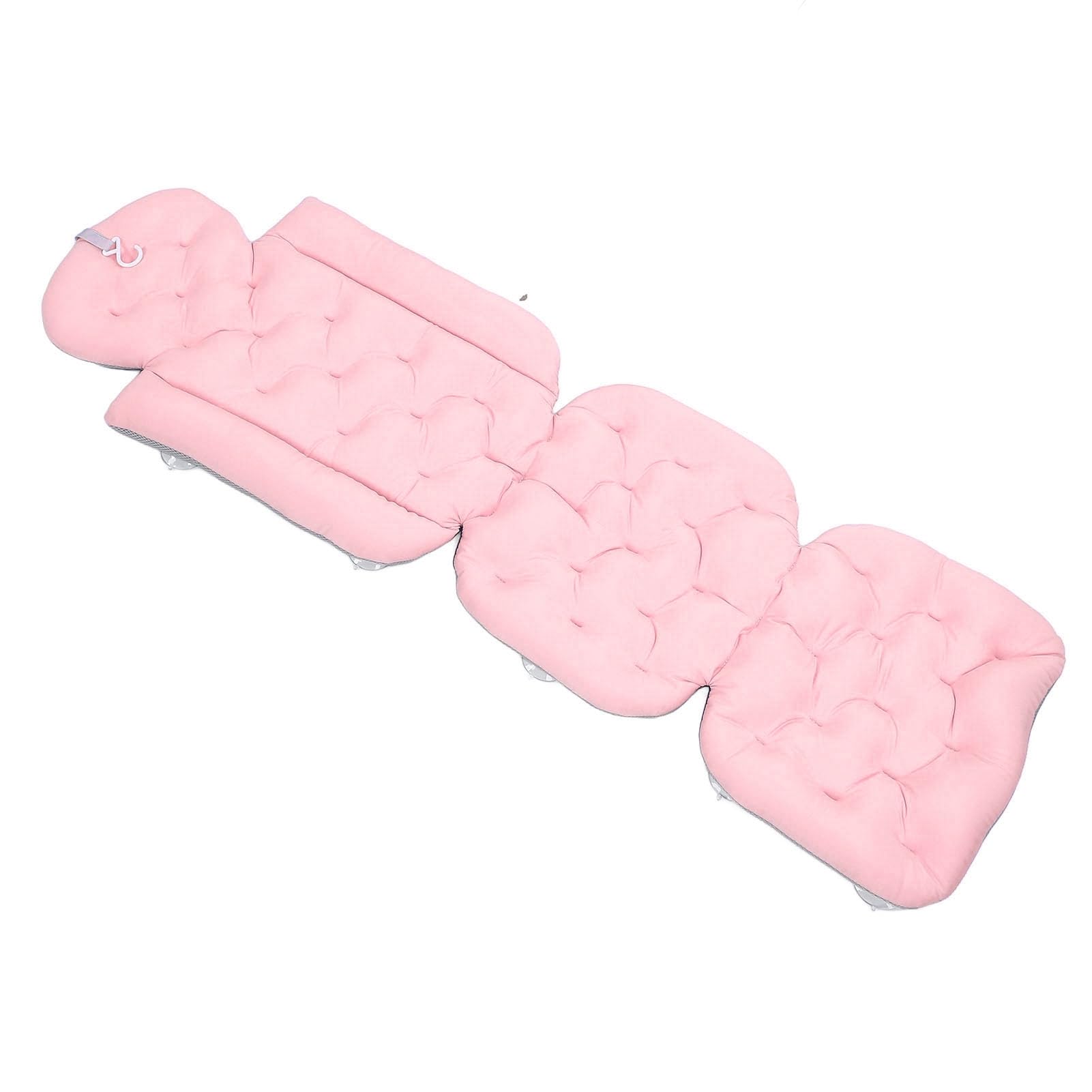 Cuscino per Vasca da Bagno, Cuscino da Bagno per Tutto il Corpo Pieghevole Facile da Pulire Ergonomico per Accessori Spa per Adulti (Rosa)