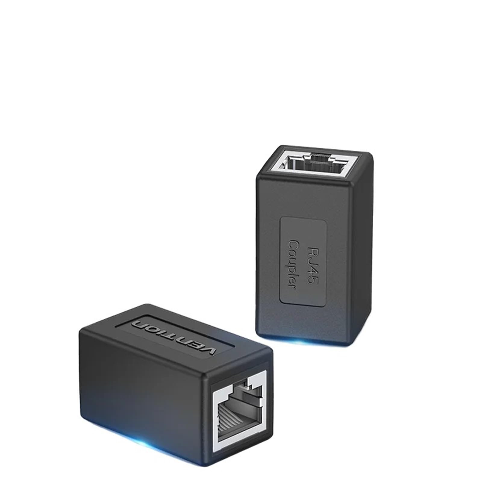 Rallonge réseau Ethernet RJ45 for câble Ethernet Cat6/Cat5e, adaptateur Gigabit femelle-femelle (10 pièces - Noir)