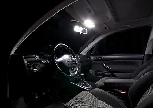 Miniatura 4 de iJDMTOY Kit de luz de cúpula de mapa de lectura trasera LED de 3 W, acabado gris, compatible con Volkswagen MK4 Golf R32 GTI Jetta, New Beetle, B5