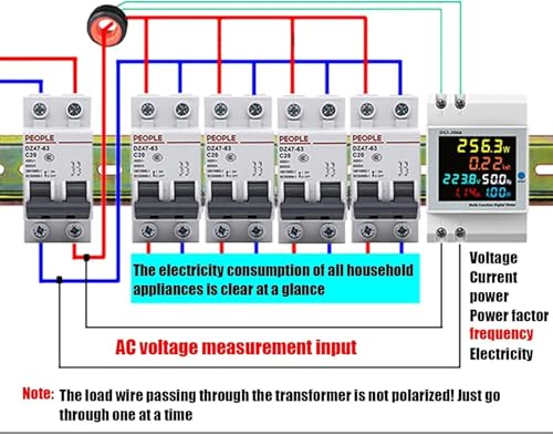 Voltmètre ampèremètre wattmètre monophasé 100A moniteur de consommation électricité - 6