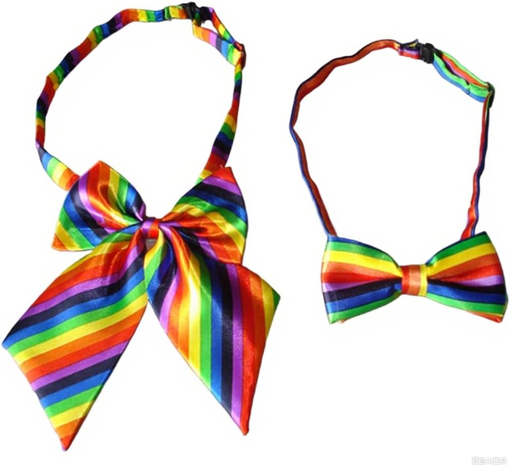 BBTDIN Rainbow Bow Ties for Men Boys Striped Rainbows Pre-Tied Bow Men Rainbow Bowties For Boy BMT04