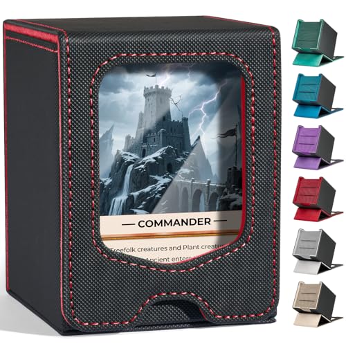 Fabmaker Deck Box Compatible with MTG Commander, (patent Pending) Magnetic Trading Card Storage Box...