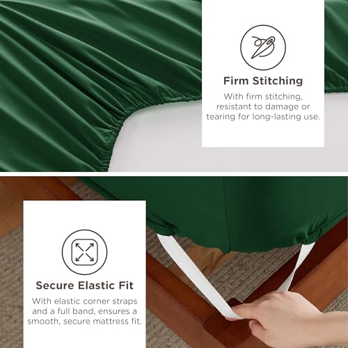 Image of Bedsure Deep Pocket King Sheet Set - Fits Mattresses Up to 21 Inches Thick - 4 Piece GentleSoft Bed Sheets, Moisture Wicking, Soft & Cooling Bedsheet & Pillowcases, Easy & Secure Fit, Emerald Green