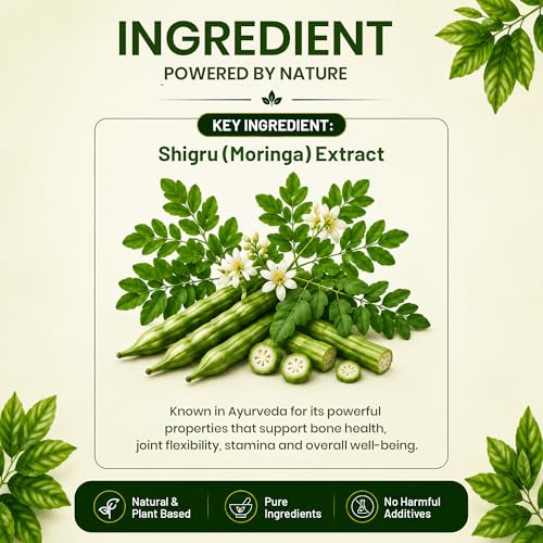 Image of Pure Nutrition Shigru Tablets | Moringa Leaves Tablets Herbal Supplement for Energy, Immunity, Nutrition & Daily Wellness Support | Shigru Guggulu Ayurvedic Plant Based Formula - 250mg 90 Tabs