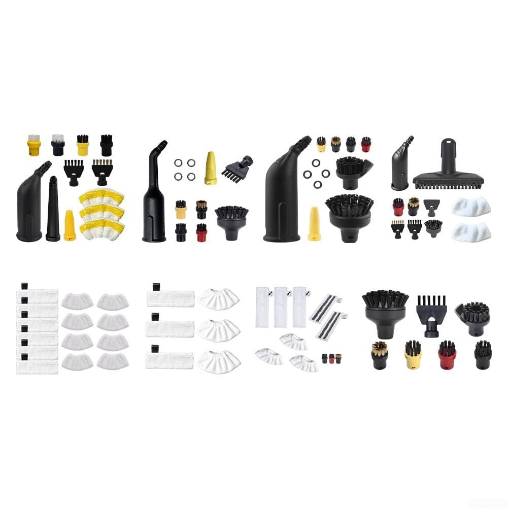 Set Spazzole Vapore Compatibili Kärcher SC1 per sc2 per sc4 SC5 con Panni in Microfibra per Profonda Pavimenti e Fughe Kit Accessori(F)