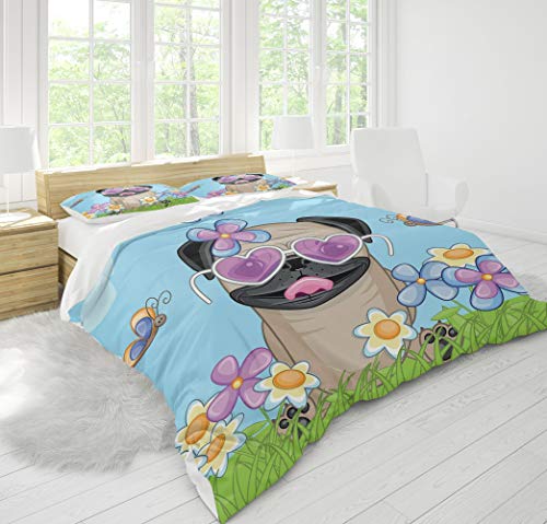 Housse de couette Carlin 140x200cm anti-plis pour lit d'enfant toujours impeccable