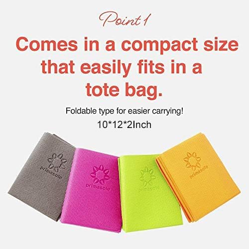 Miniatura 2 de Primasole Folding Yoga Travel Pilates Mat Foldable Easy to Carry to Class Beach Park Tear resistant Travel Picnics 4mm Thick 9 Colors