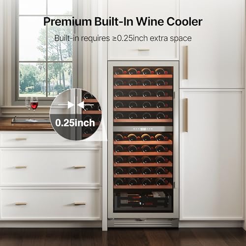 Image of Ca'Lefort 24 Inch Wine Fridge - 90 Bottle Wine Cooler Refrigerator | 55-Inch Tall Wine Cellar, Quiet Inverter Compressor, Precise 40-65F Temperature Control, Glide-Out Shelves & Storage Drawer