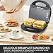 Aigostar Sandwich Maker with Non-stick Deep Grid Surface for Egg, Ham, Steaks Compact Electric Grill Tostadora de Pan Black, ETL Certificated, Roy