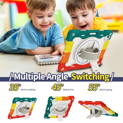 Funda infantil para iPad Air 11 2024 resistente a caídas con asa giratoria para escuela 4