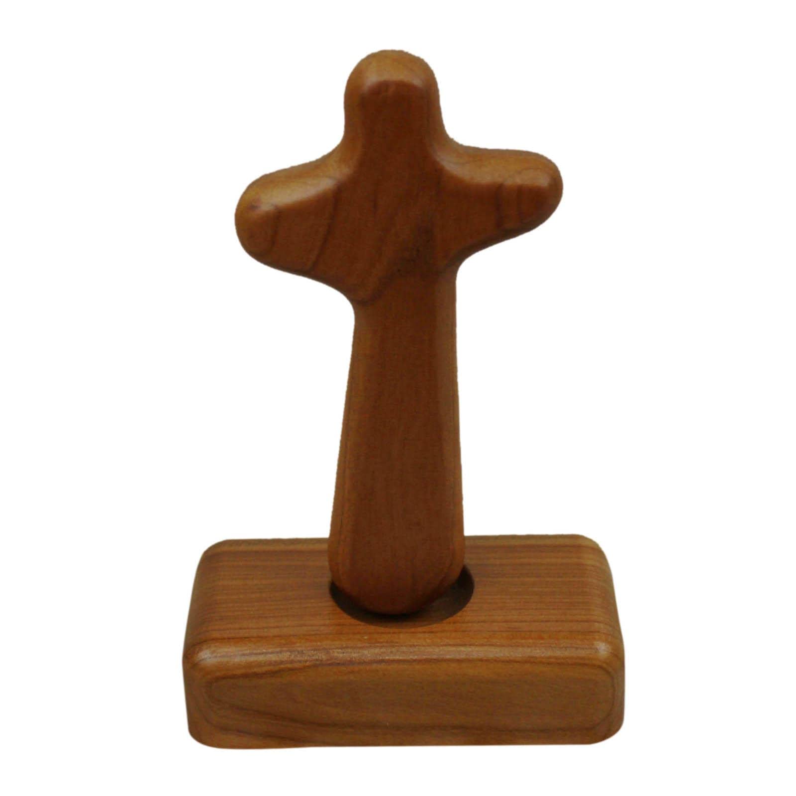 Statue chrétienne croix en bois personnalisable pour baptême