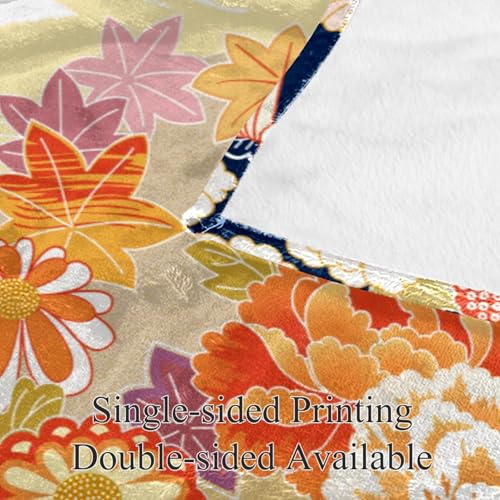 Couverture polaire fleur japonaise en microfibre de qualité supérieure douce