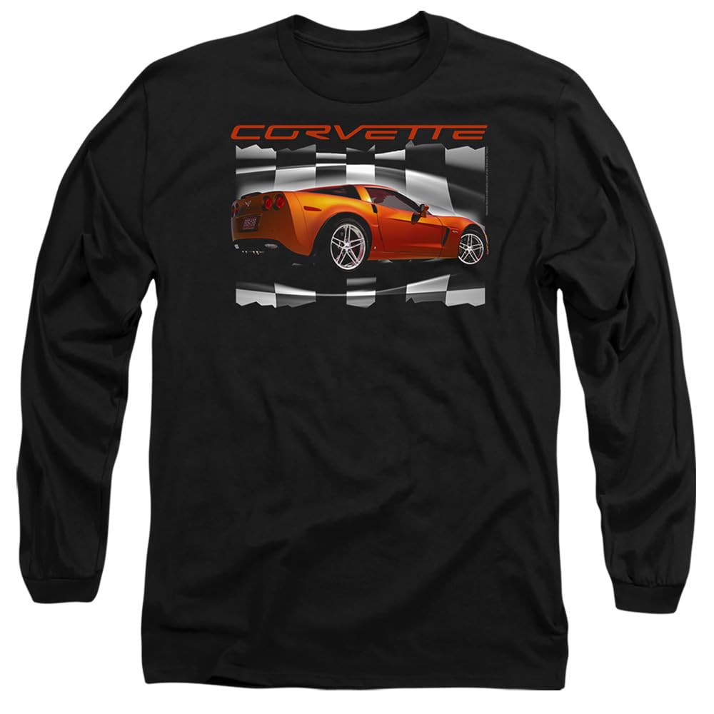 Men's Other Chevrolet Orange Z06 Vette Long Sleeve T-Shirt Bl Black Xxl