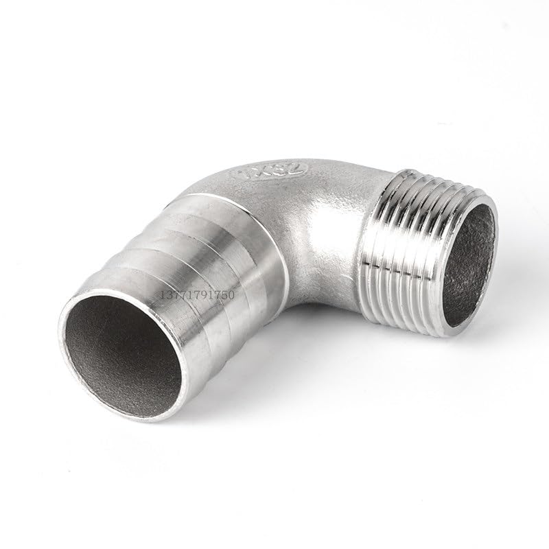 Conector de manguera roscado con codo en ángulo recto de acero inoxidable 304 20mm 4