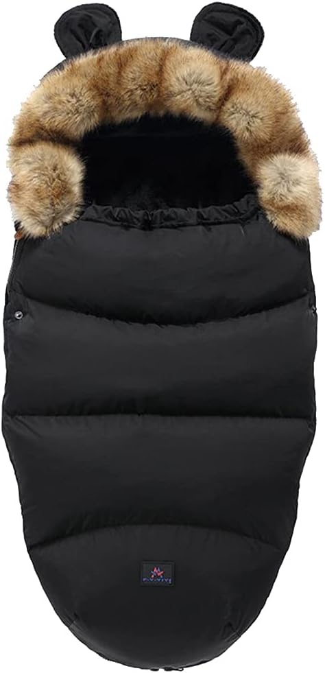 Baby Stroller Footmuff, Padded Footmuff Cover, Cosy Toes, Warmth, Windproof, Waterproof, Cold Resistant, Washable (Black)
