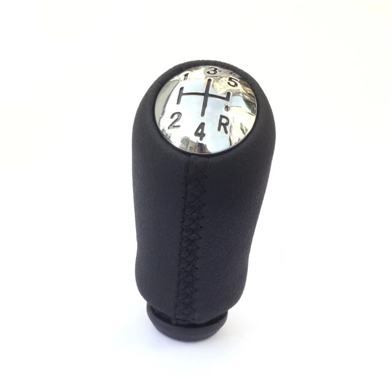 BWSDMZJQRT Car Gear Shifter Knob for Clio for Megane Leather Chrome Car Gear Shift Knob Lever Shifter Pen(Bright)
