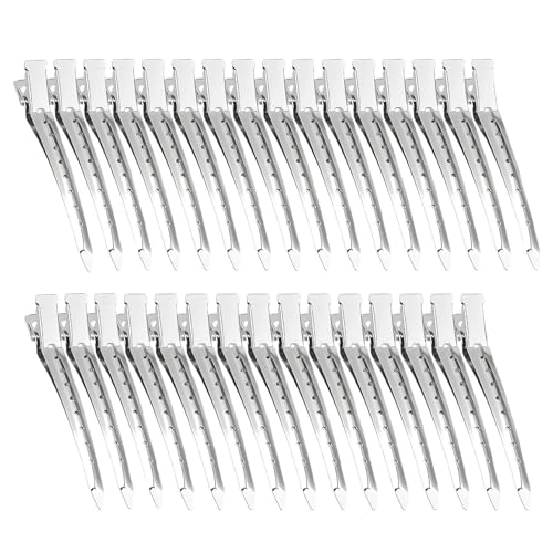 Becchi D'oca per Capelli, 30 Pezzi Clip per Capelli di Metallo,Metallo Metallo Antiscivolo Molletta, per Acconciature Voluminose e Frangia, per Salone e Acconciature Fai Da Te