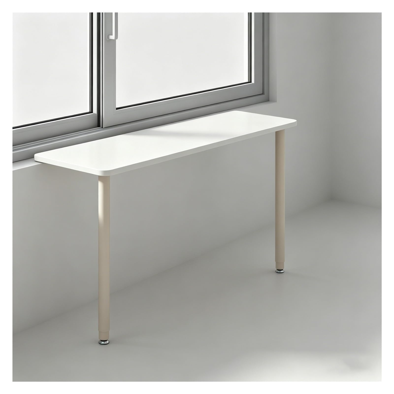 CHZDPP Punch-free Windowsill Extender, Window Ledge Extender with Metal Support Stand, Countertop Extension for Office/Narrow Window(White,120x25cm/47.2x10in)