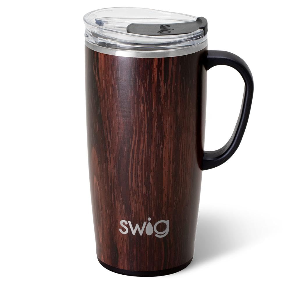 Swig Life 22oz Insulated Travel Mug with Handle & Lid, Bourbon Barrel
