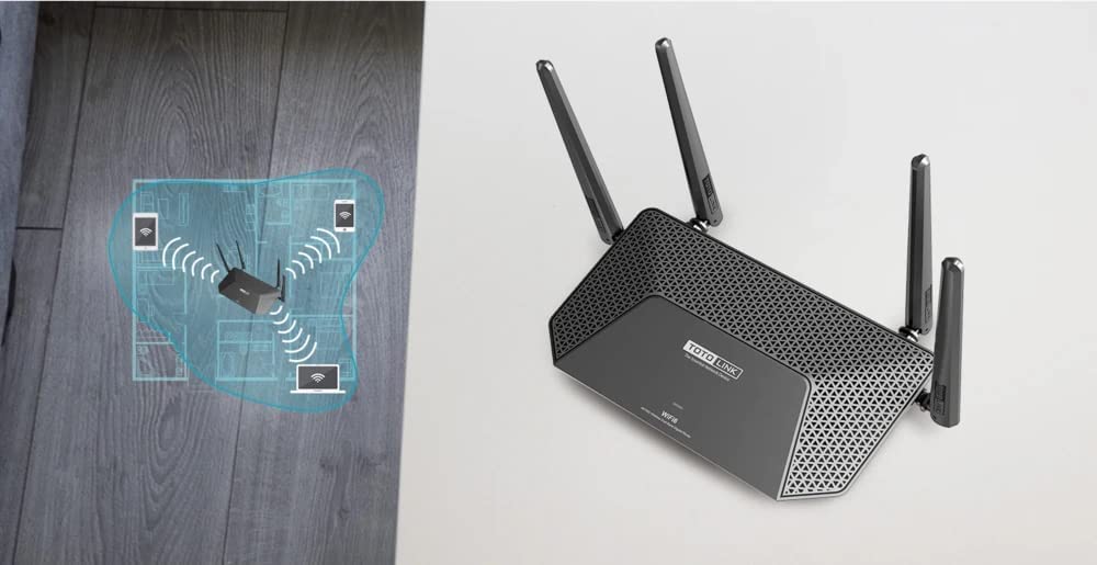 Gigabit Dual Band AX1500 Totolink Router Wi-Fi 6, velocità ultra veloci fino a 1501 Mbps, porte Gigabit WAN e LAN, roaming senza problemi in tutta la casa