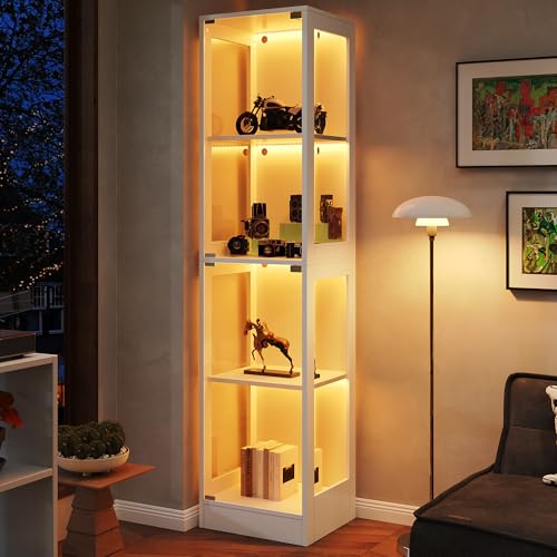 Yrxin Vitrina con puertas de cristal, vitrina...